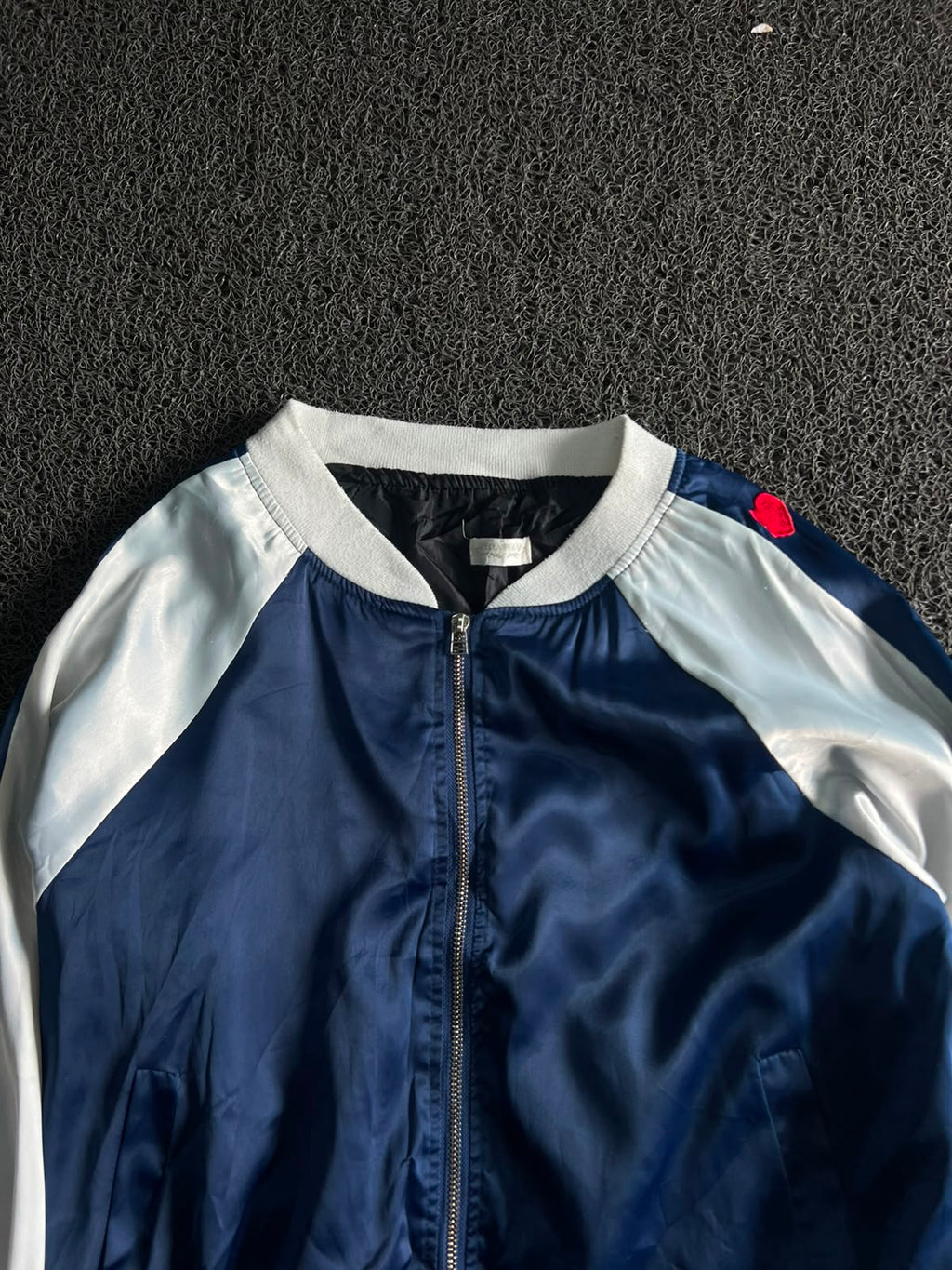 Heart Club Lightweight Satin Varsity Jacket