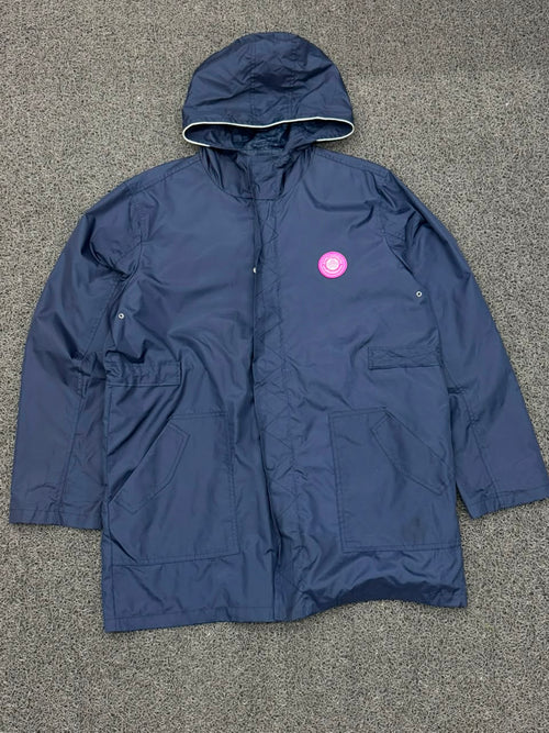 Men's Navy Hooded Utility Windbreaker Jacket – Lightweight Zip-Up Rain Coat