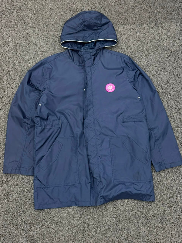 Men's Navy Hooded Utility Windbreaker Jacket – Lightweight Zip-Up Rain Coat