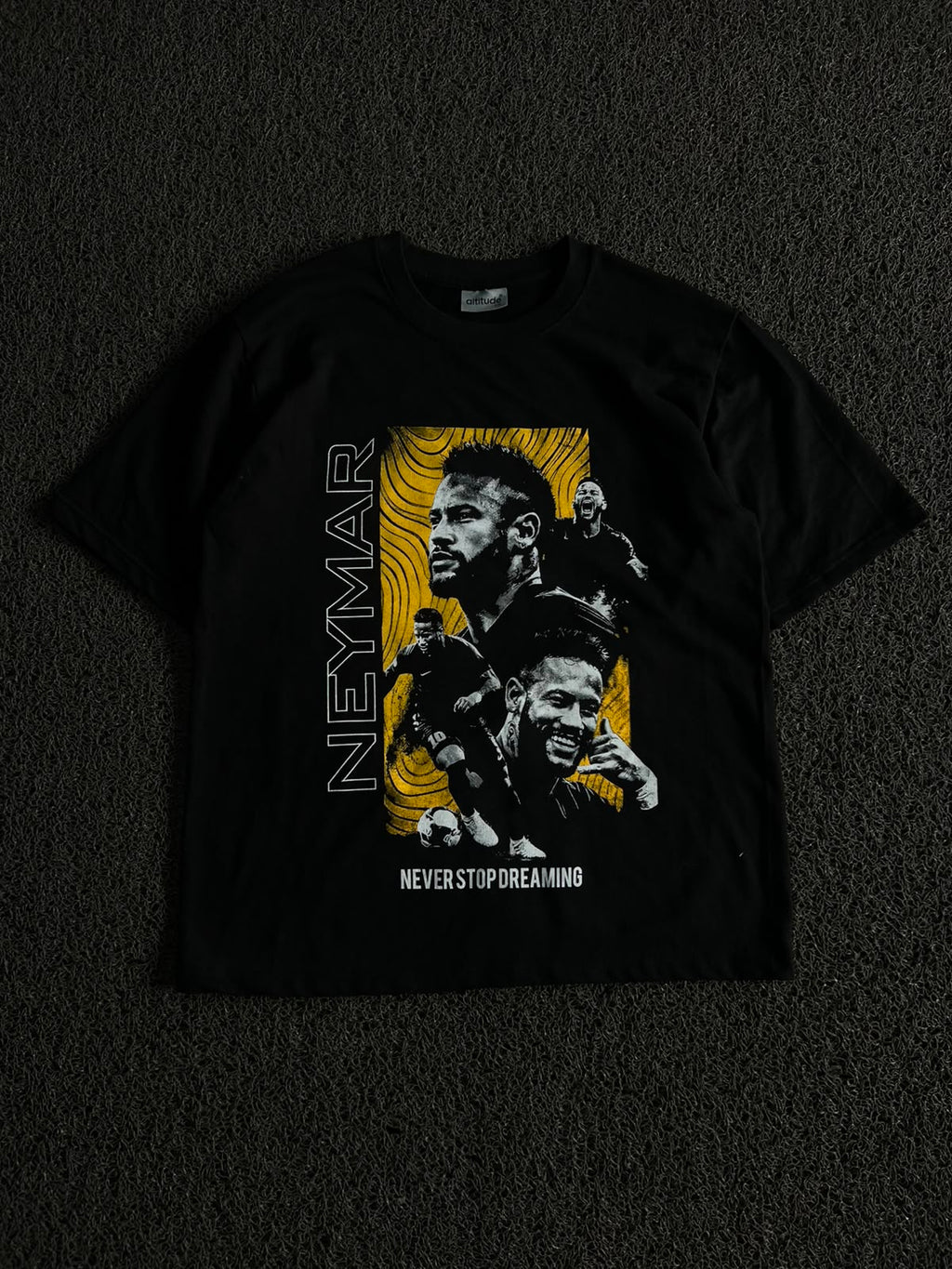 Neymar "Never Stop Dreaming" Graphic T-Shirt – Black | Football Streetwear Tee