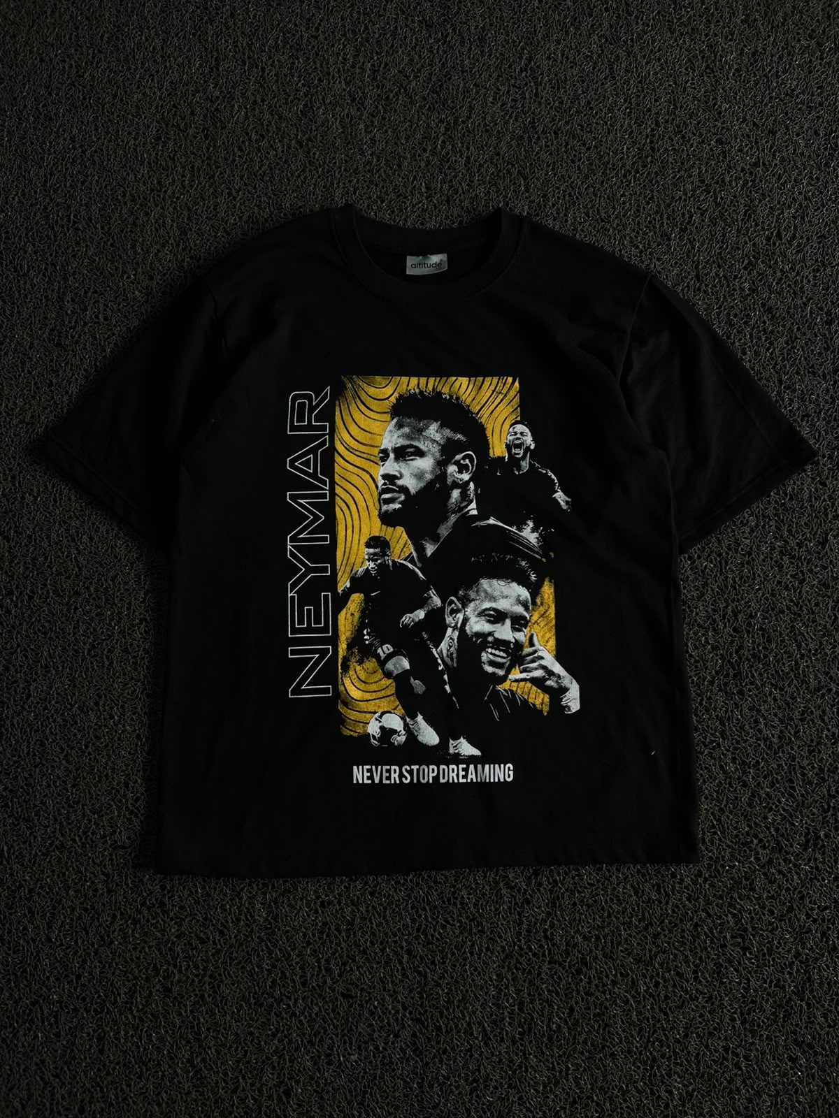 Neymar "Never Stop Dreaming" Graphic T-Shirt – Black | Football Streetwear Tee
