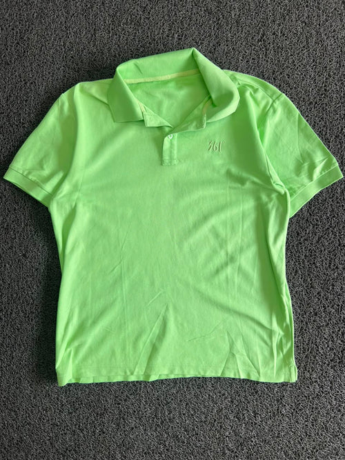 Men’s Neon Green Solid Polo T-Shirt