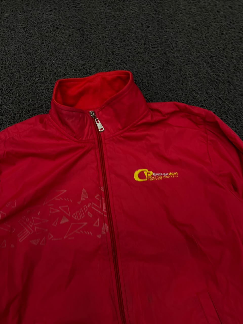Red Lightweight Full Zip Track Jacket