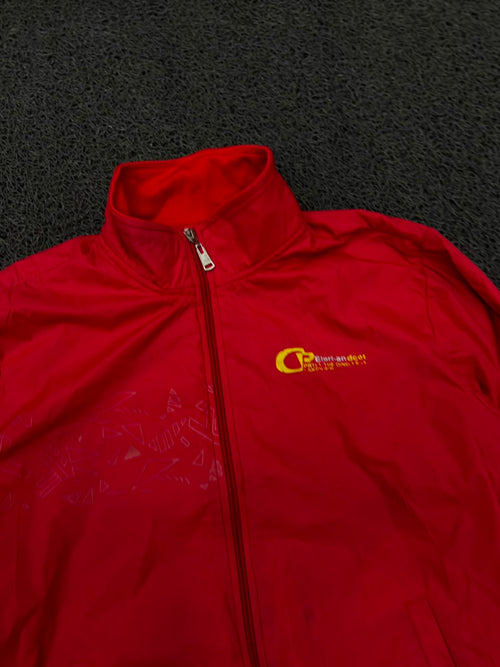 Red Lightweight Full Zip Track Jacket