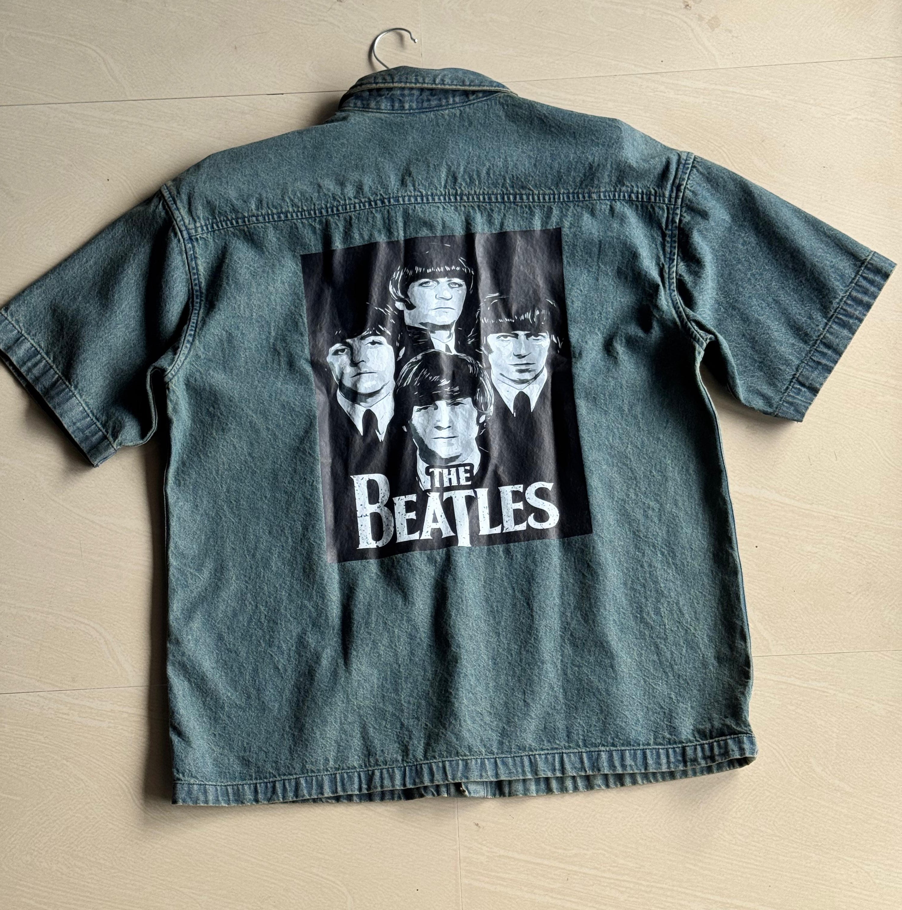 The Beatles Vintage Graphic Washed Denim Boxy Shirt