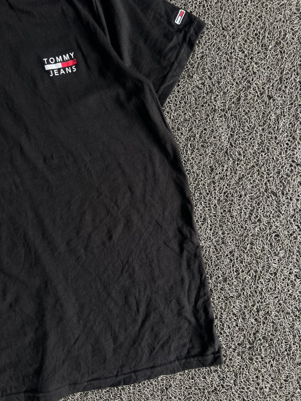 Tommy Jeans Black Logo Crew Neck T-Shirt | Men's Casual Cotton Tee