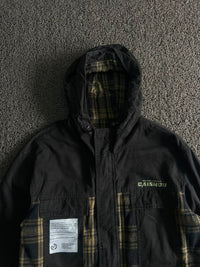 Casual Hooded Utility Jacket with Graphic Back Print