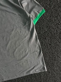 Grey & Green Contrast Trim Crew Neck T-Shirt
