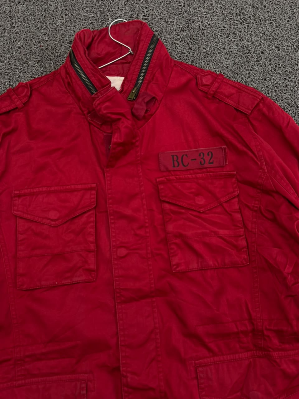BC-32 Red Utility Field Jacket – Multi-Pocket Military Style