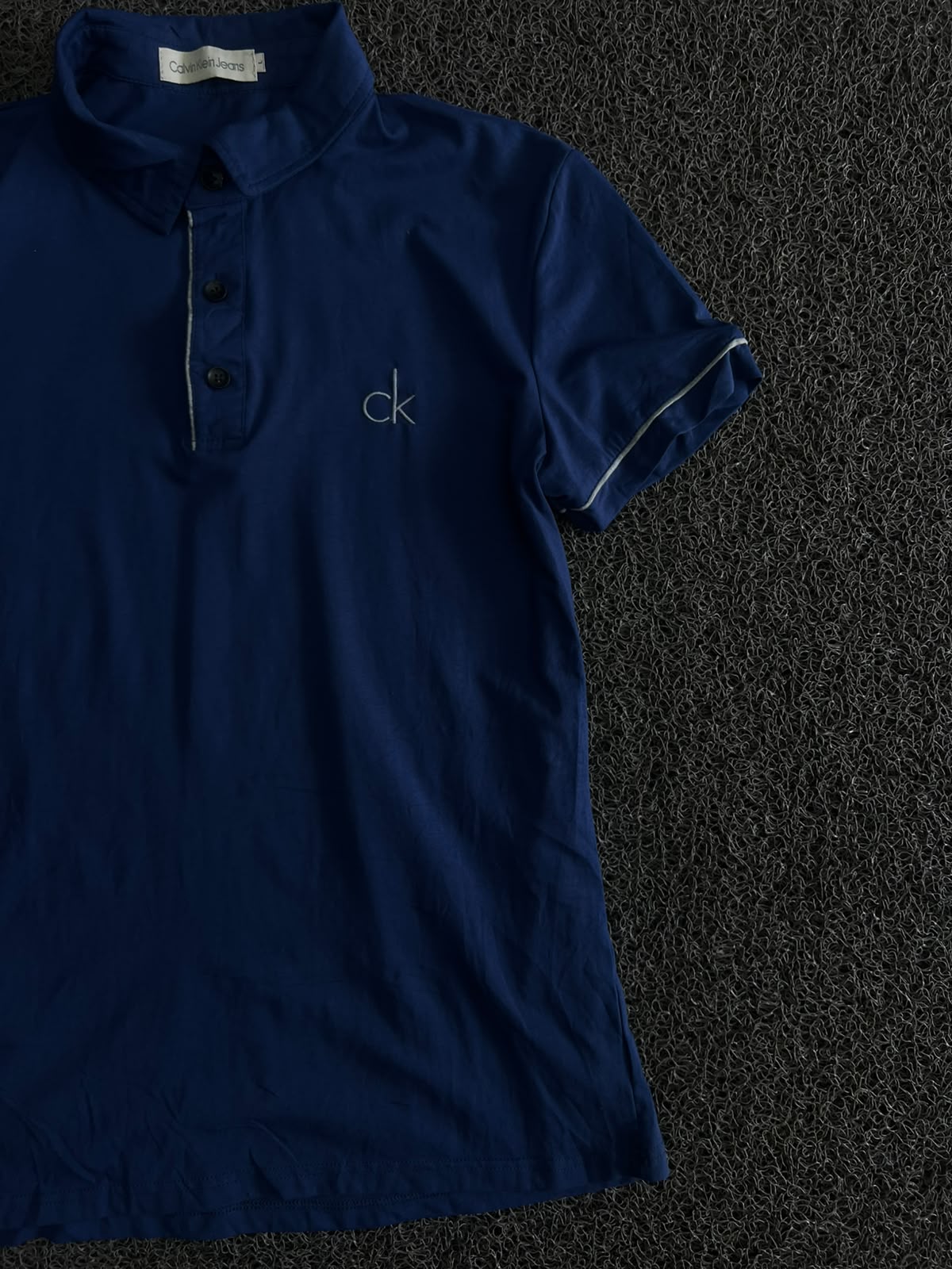 Calvin Klein Blue Polo T-Shirt with Contrast Piping