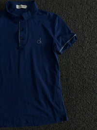 Calvin Klein Blue Polo T-Shirt with Contrast Piping