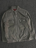 Stand Collar Utility Jacket – Multi Pocket Full Zip Casual Outerwear