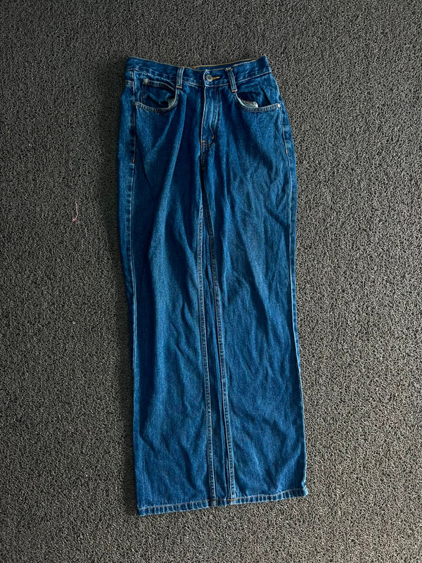 Vintage Dark Wash Wide Leg Thrift Jeans