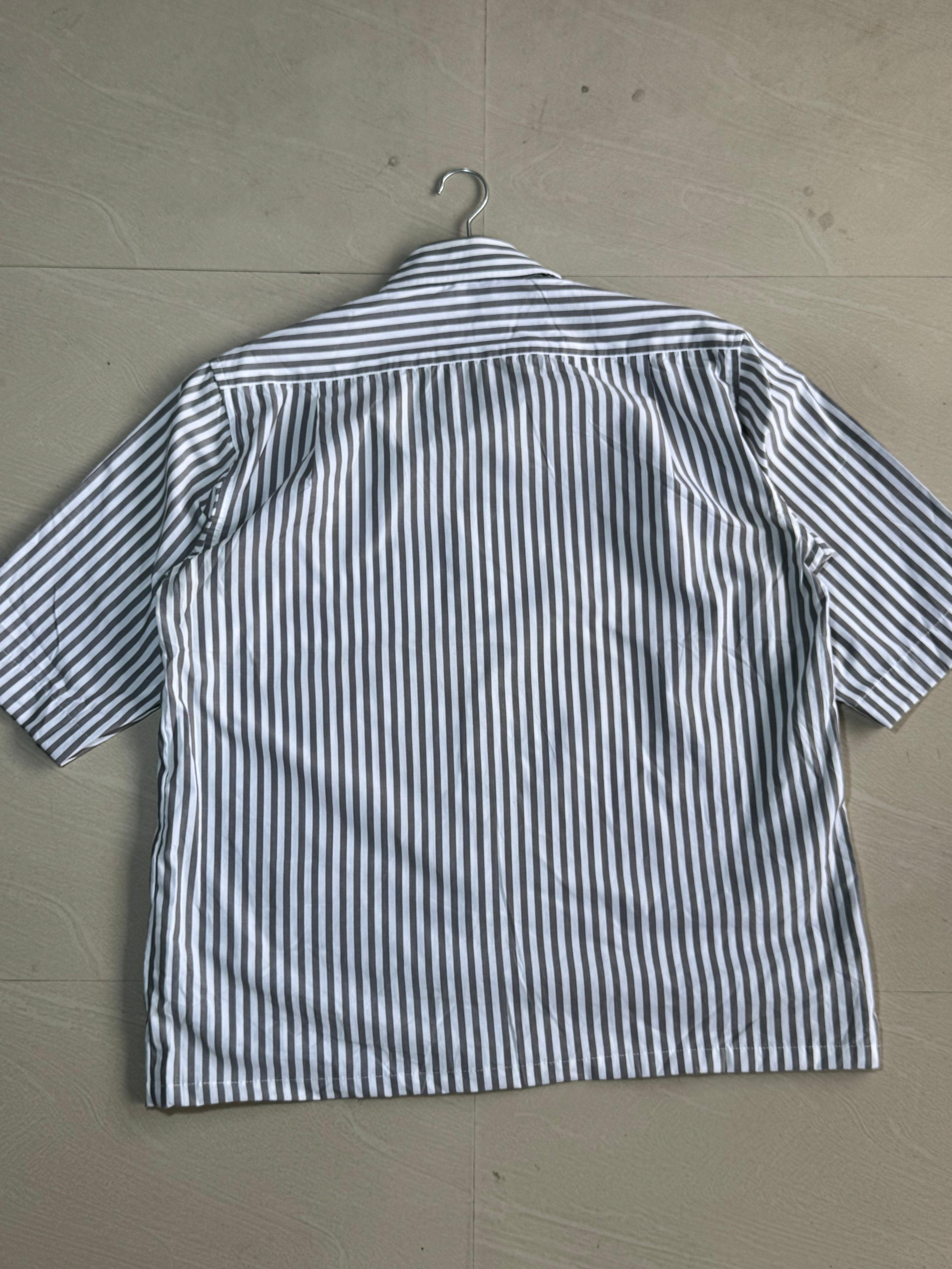 Oversized Boxy Vertical Stripe Graphic Print Shirt