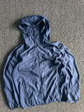 Vintage Blue Lightweight Hooded Windbreaker Jacket