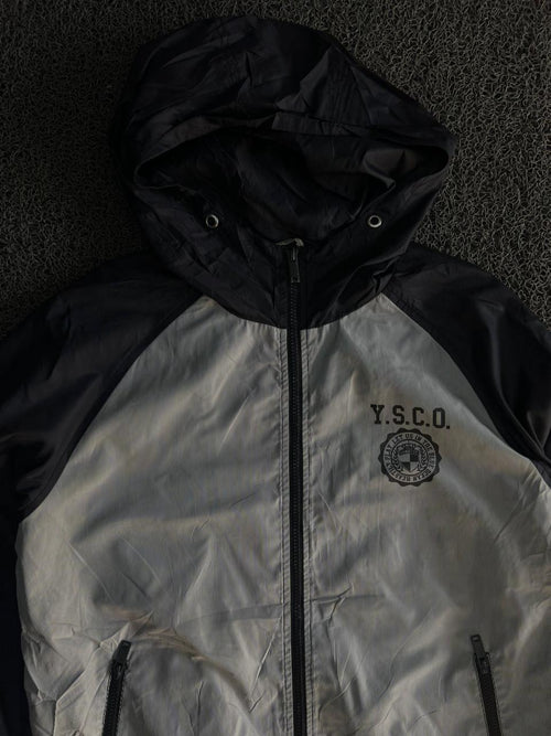 Black & White Lightweight Hooded Windbreaker Jacket