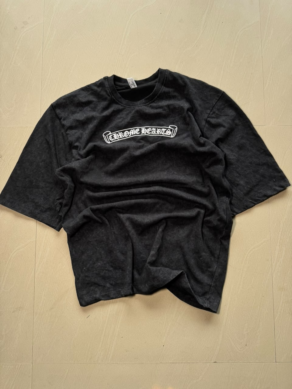 Chrome Hearts Horseshoe Logo Oversized Black T-Shirt