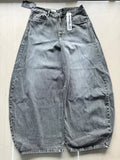 Washed Grey Super Baggy Barrel Fit Jeans