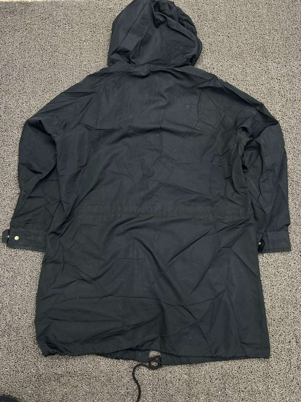 Black Hooded Utility Parka Jacket