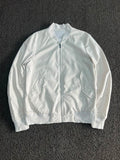 White Minimalist Bomber Jacket – Full Zip Casual Lightweight Jacket