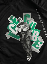 ICE CUBE Graphic Print Black T-Shirt