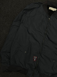 Vintage Bomber Jacket with Zip Pockets & Ribbed Cuffs