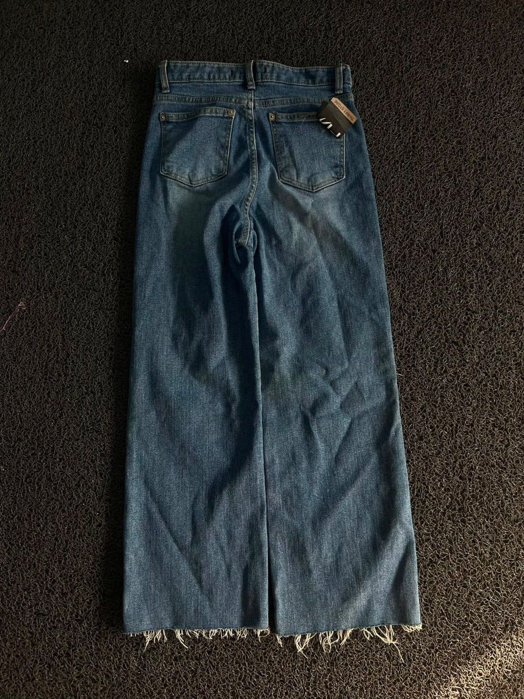 Vintage Distressed Wide Leg Blue Denim Jeans – Washed | Thrift