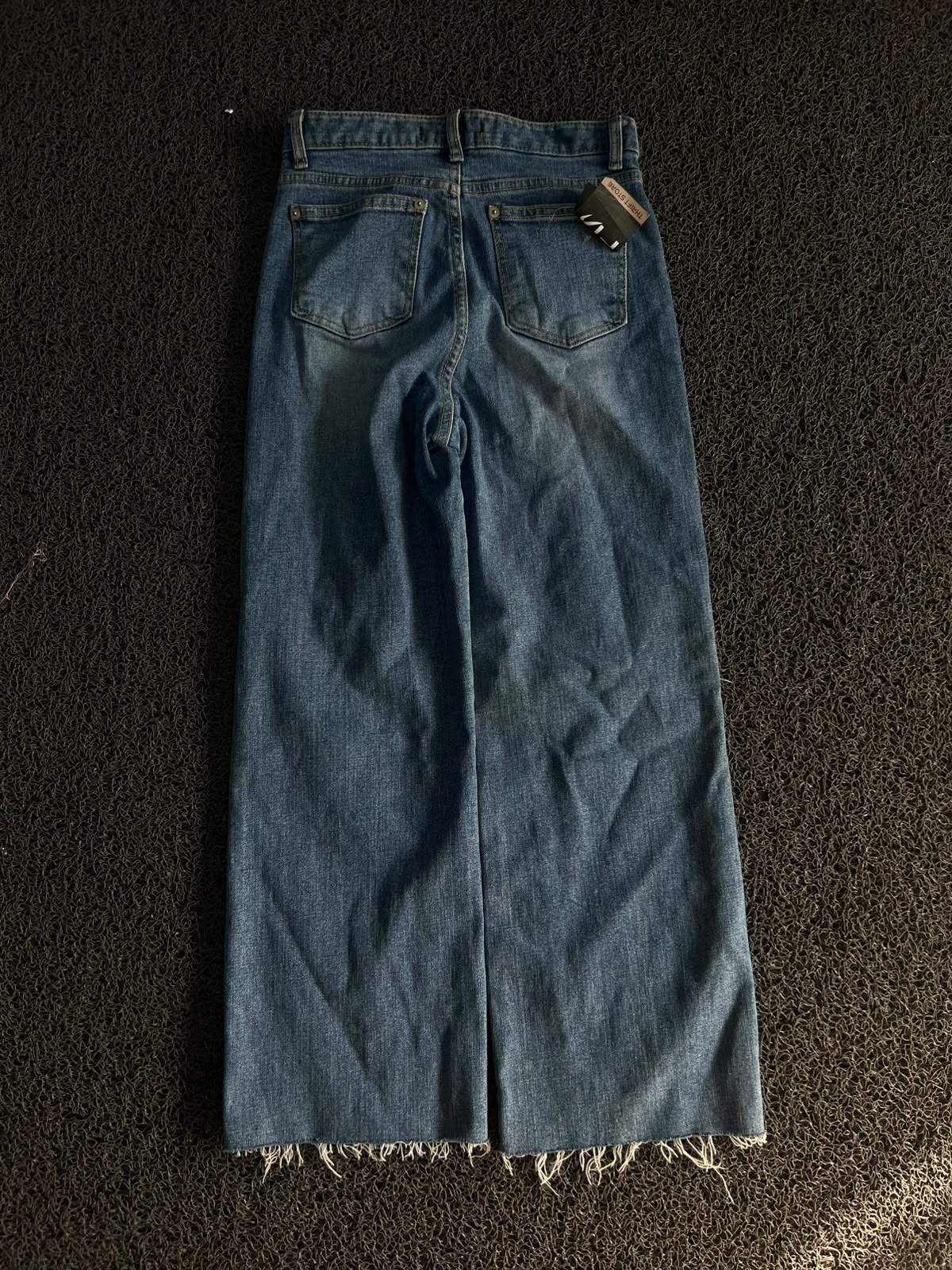 Vintage Distressed Wide Leg Blue Denim Jeans – Washed | Thrift