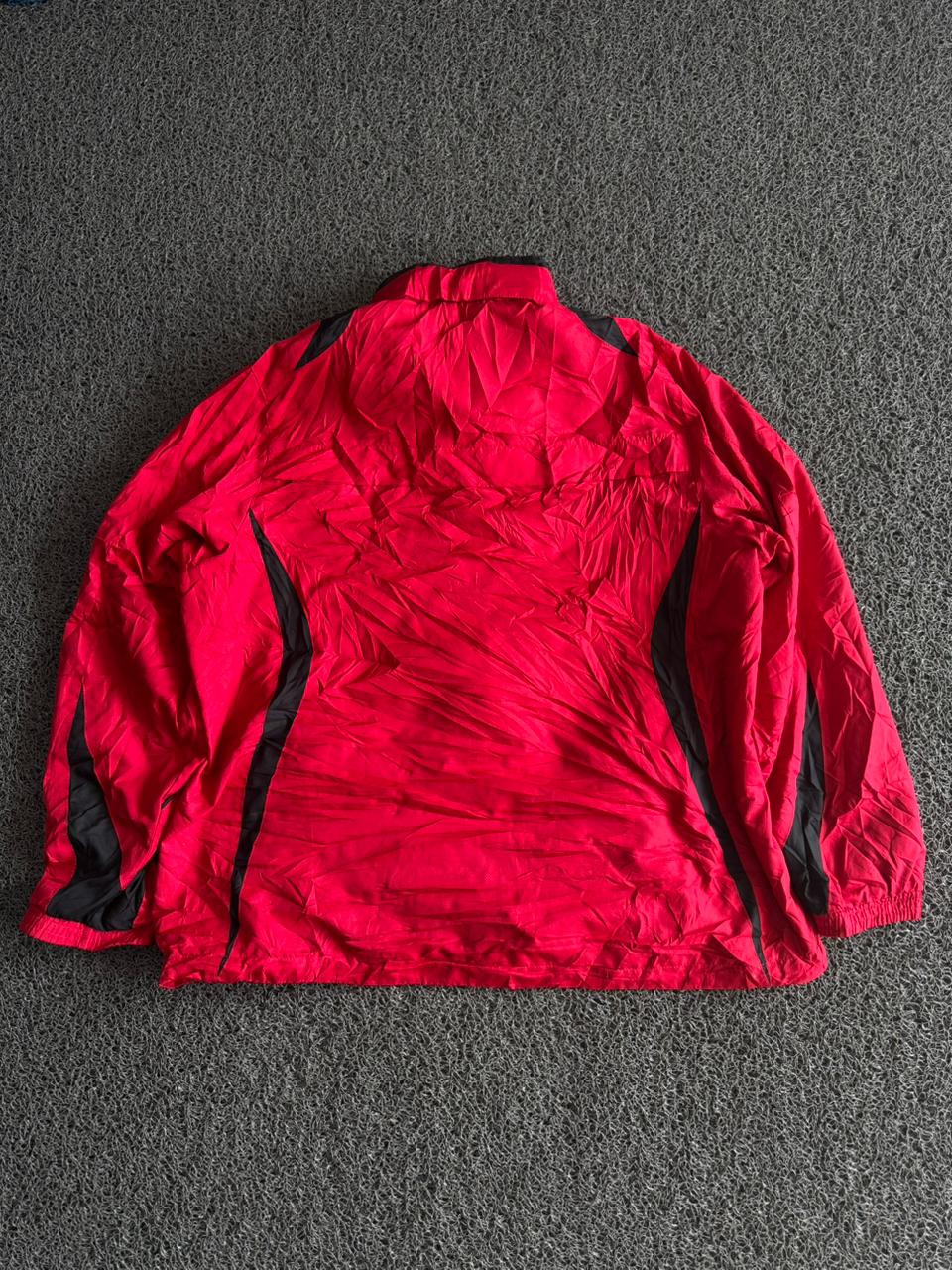Vintage Red & Black Full-Zip Windbreaker Jacket