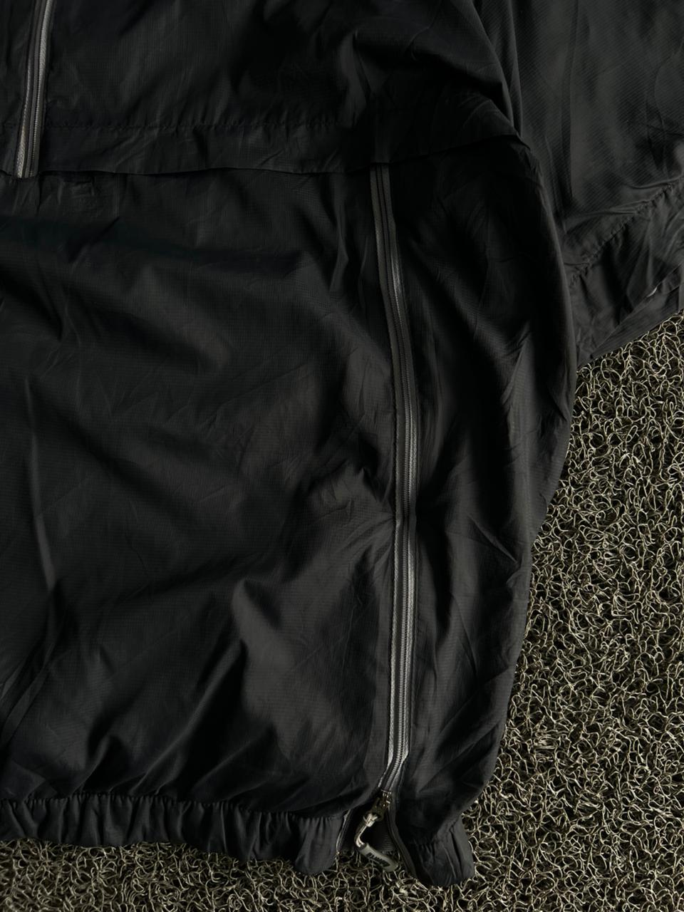 Vintage Black Half-Zip Lightweight Utility Windbreaker Jacket