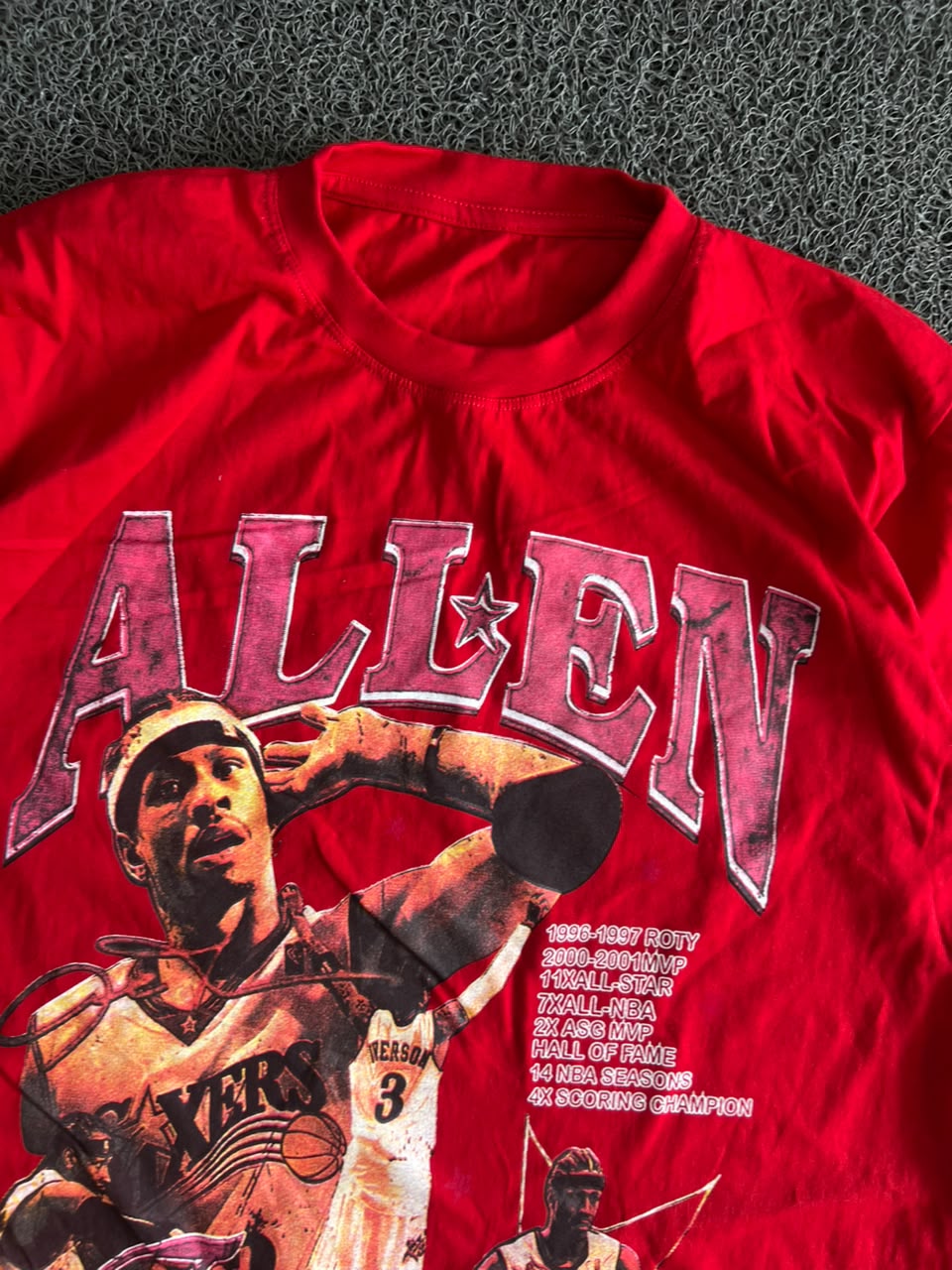 Allen Iverson Basketball Graphic Red T-Shirt