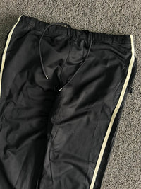 Vintage Black Track Pants with White Side Stripes & Drawstring – Thriftwear