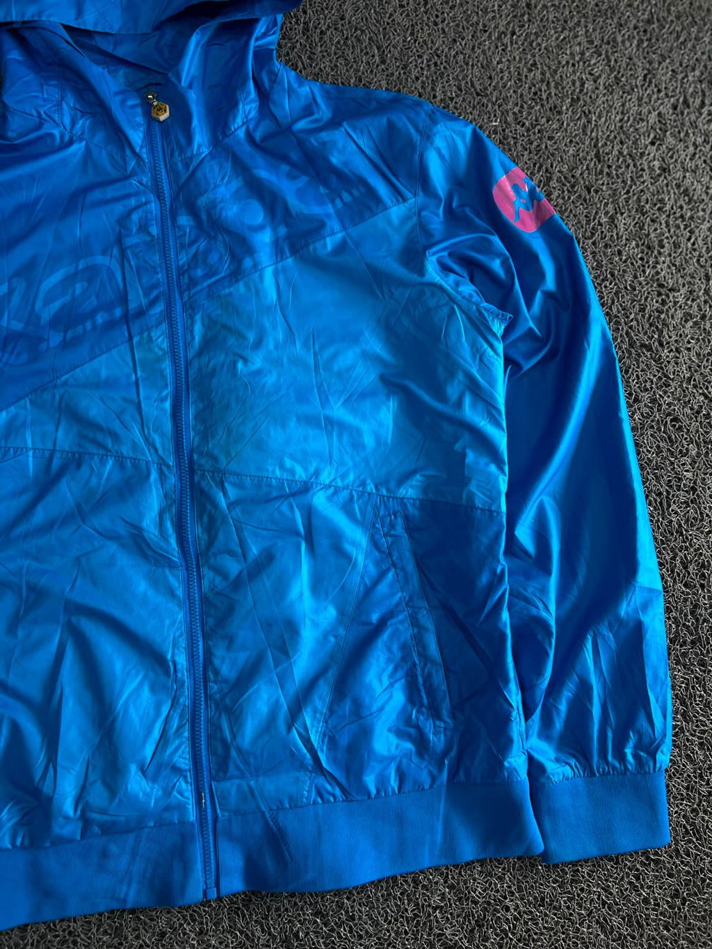 Blue Lightweight Hooded Windbreaker Jacket – Full Zip Casual Sports Outerwear