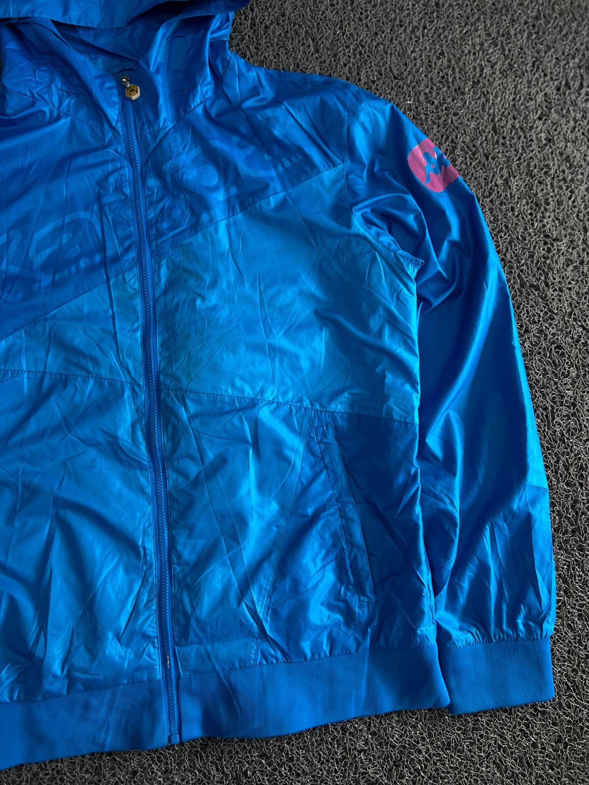 Blue Lightweight Hooded Windbreaker Jacket – Full Zip Casual Sports Outerwear