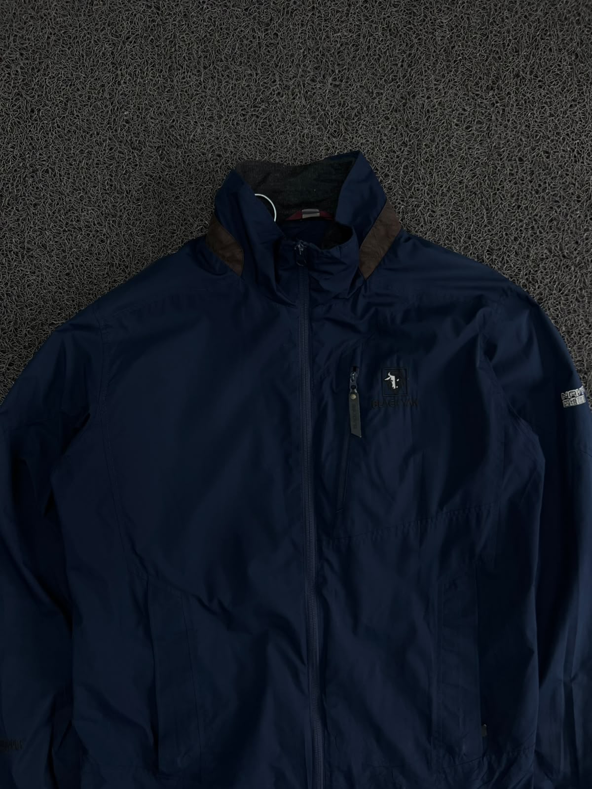 Navy Blue Outdoor Full-Zip Windbreaker Jacket