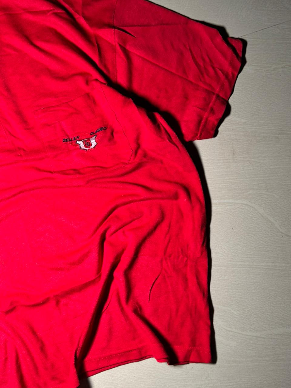 Vintage Red Polo T-Shirt with Embroidered Logo | Classic Casual Fit