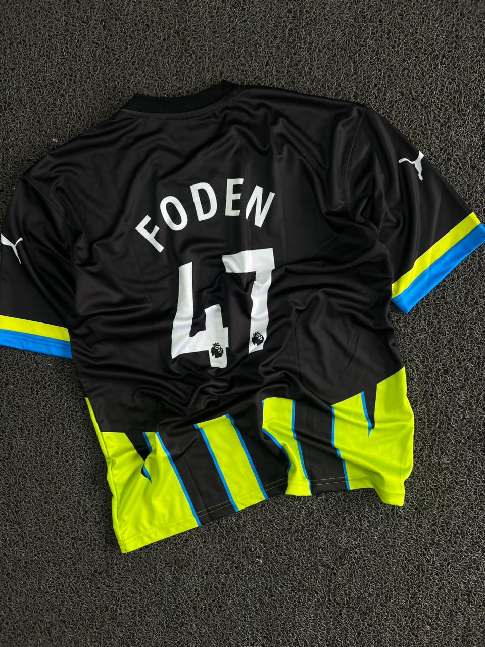 Manchester City Black & Neon Green Special Edition Five Sleeve Jersey – Foden 47