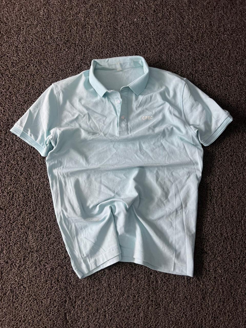 Men's Ice Blue Classic Polo T-Shirt – Premium Cotton, Regular Fit
