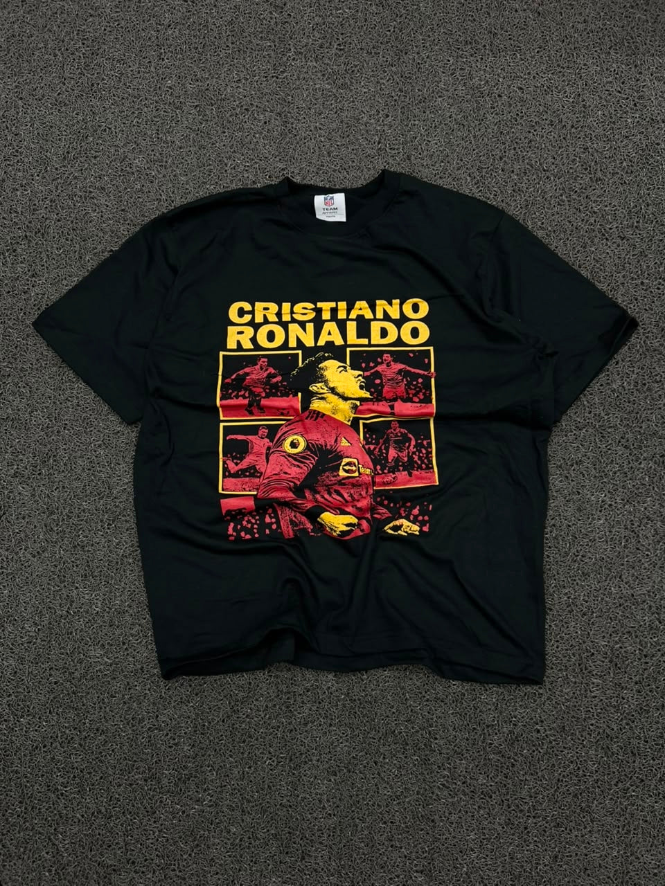 Cristiano Ronaldo Graphic Print Black T-Shirt – Football Fan Tee