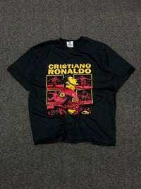Cristiano Ronaldo Graphic Print Black T-Shirt – Football Fan Tee