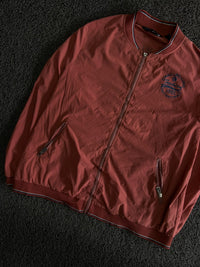Vintage Rust Brown Zip-Up Bomber Jacket