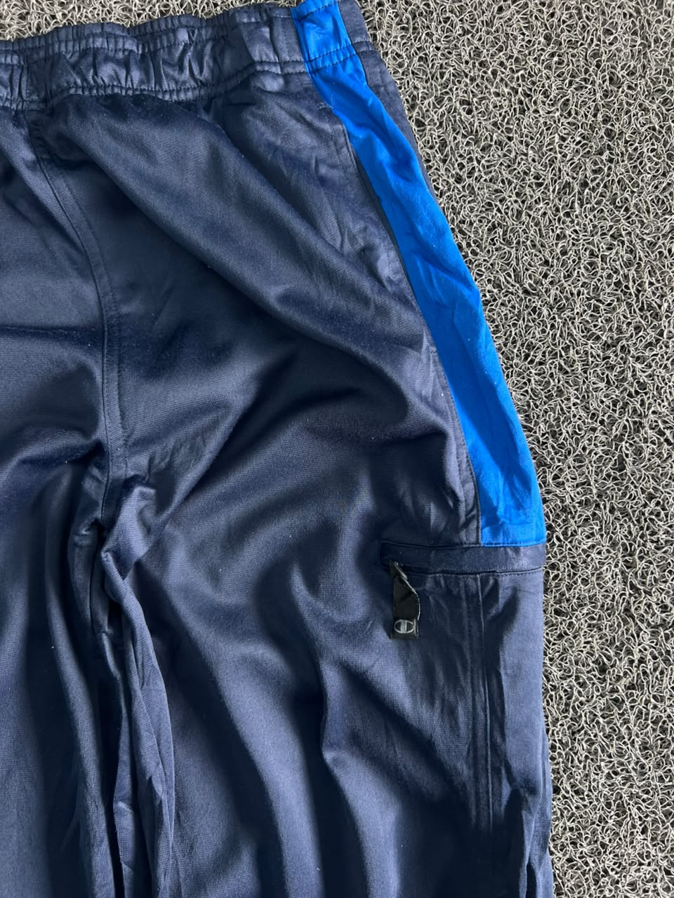 Vintage Track Pants with Lower-Leg Zip & Side Stripe