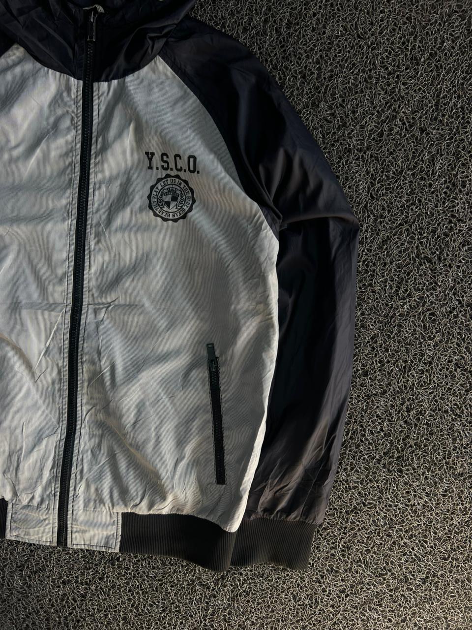 Black & White Lightweight Hooded Windbreaker Jacket