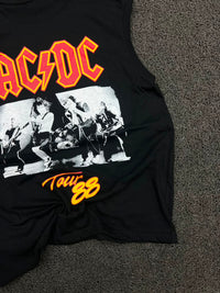 AC/DC Tour '88 Sleeveless Band T-Shirt – Black Vintage Rock Graphic Tee