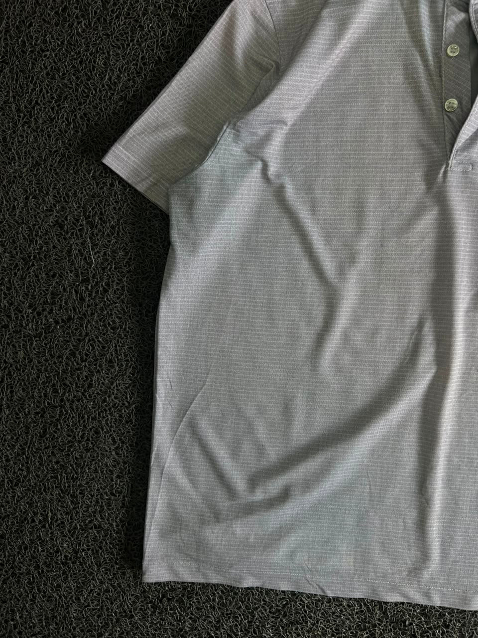 Textured Polo T-Shirt with Contrast Collar & Front Pocket