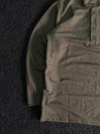 Olive Green Long Sleeve Henley T-Shirt for Men