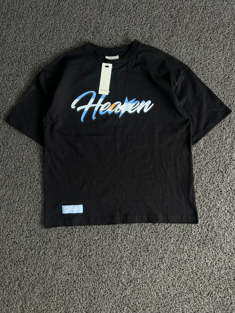 Black “Heaken” Graphic Print T-Shirt