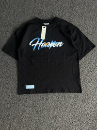 Black “Heaken” Graphic Print T-Shirt