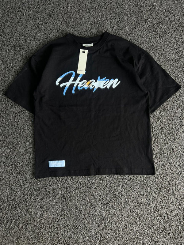 Black “Heaken” Graphic Print T-Shirt