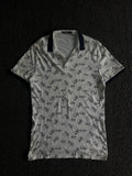 Vintage One Star White Floral Print Polo Shirt – Collar Casual Tee